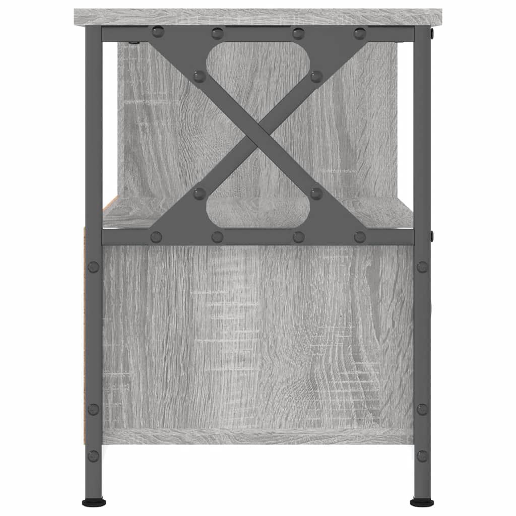 TV Cabinet Grey Sonoma 90x33x45 cm Engineered Wood&Iron