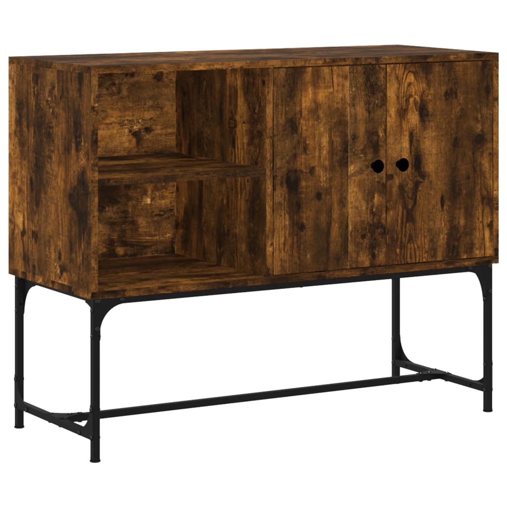 Sideboard Smoked Oak 100x40x79.5 cm Engineered Wood