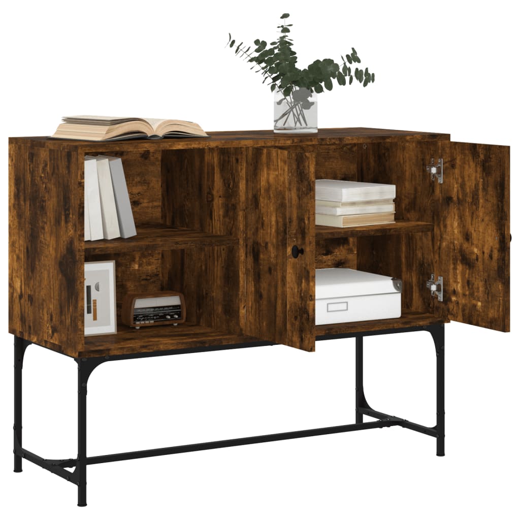 Sideboard Smoked Oak 100x40x79.5 cm Engineered Wood