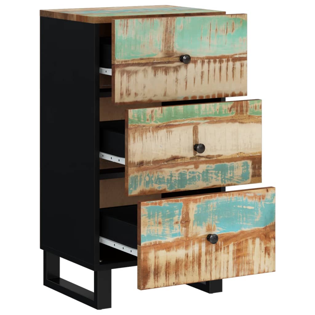 Sideboard with 3 Drawers 40x33.5x75 cm Solid Wood Reclaimed