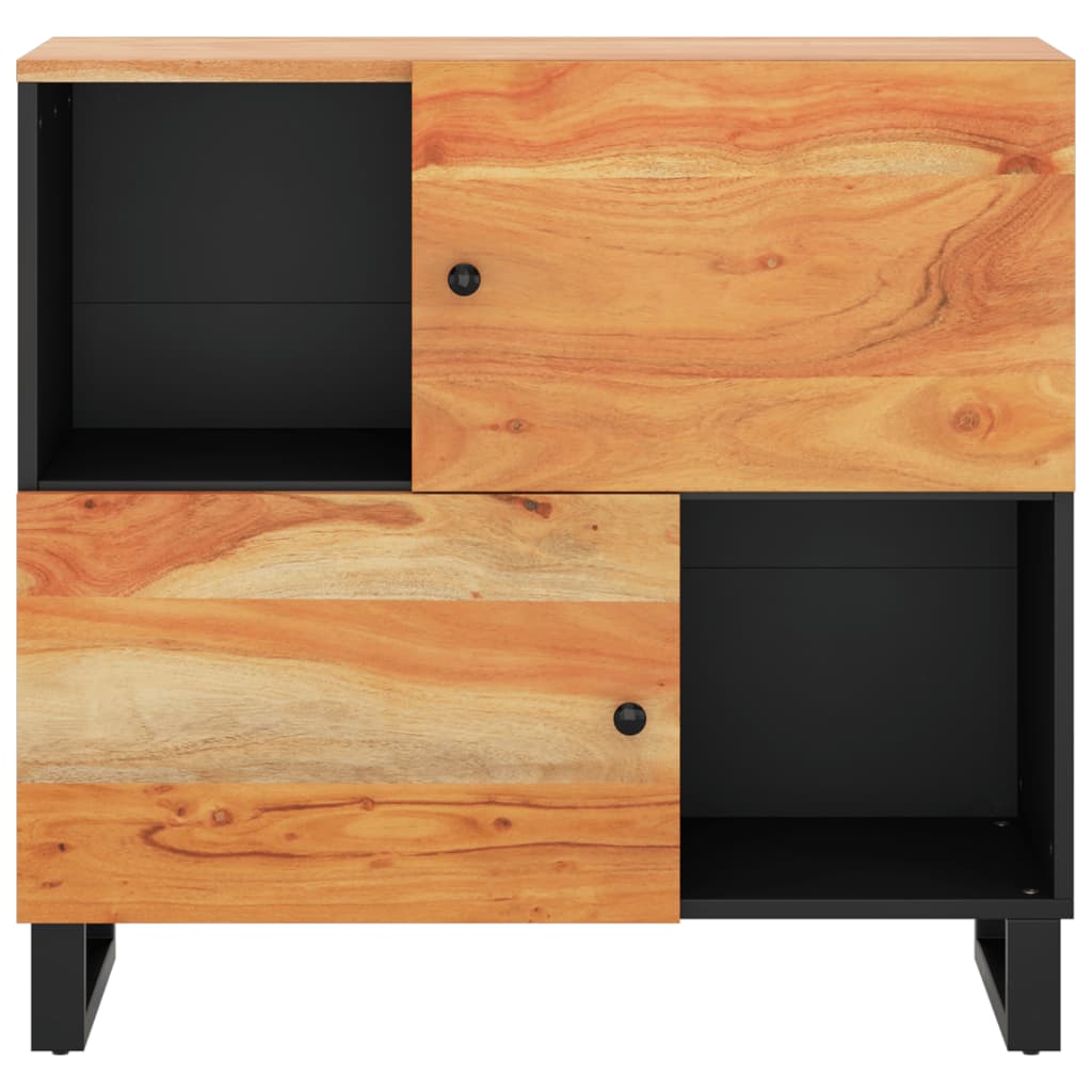 Sideboard with 2 Doors 80x33x75 cm Solid Wood Acacia