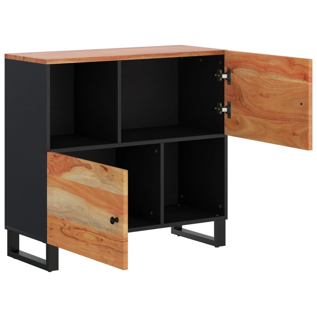 Sideboard with 2 Doors 80x33x75 cm Solid Wood Acacia