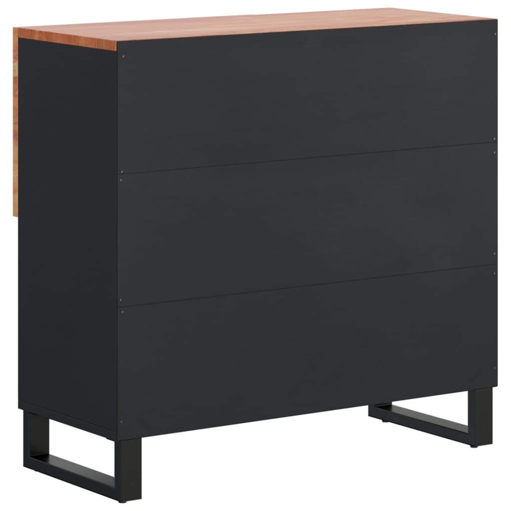 Sideboard with 2 Doors 80x33x75 cm Solid Wood Acacia