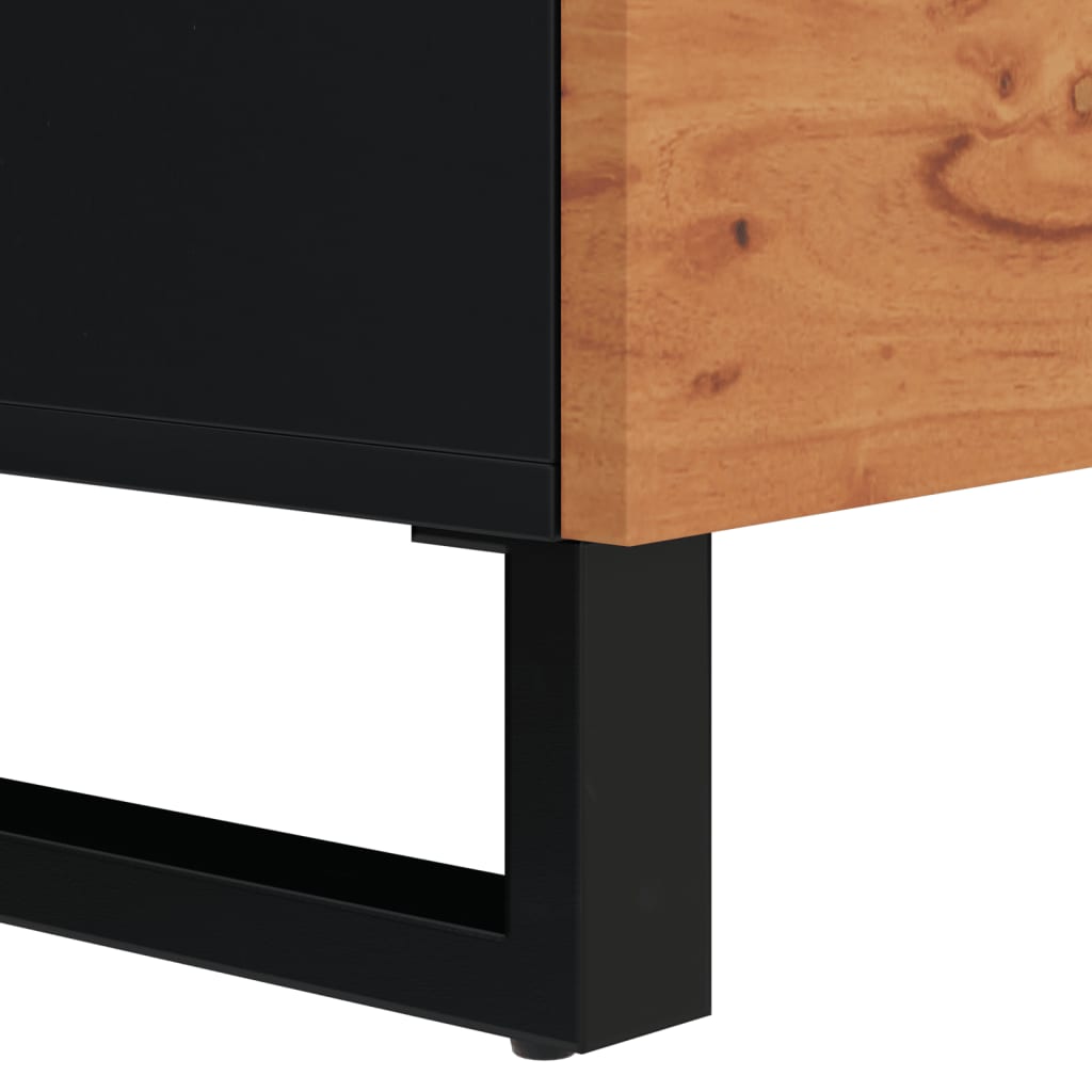 Sideboard with 2 Doors 80x33x75 cm Solid Wood Acacia