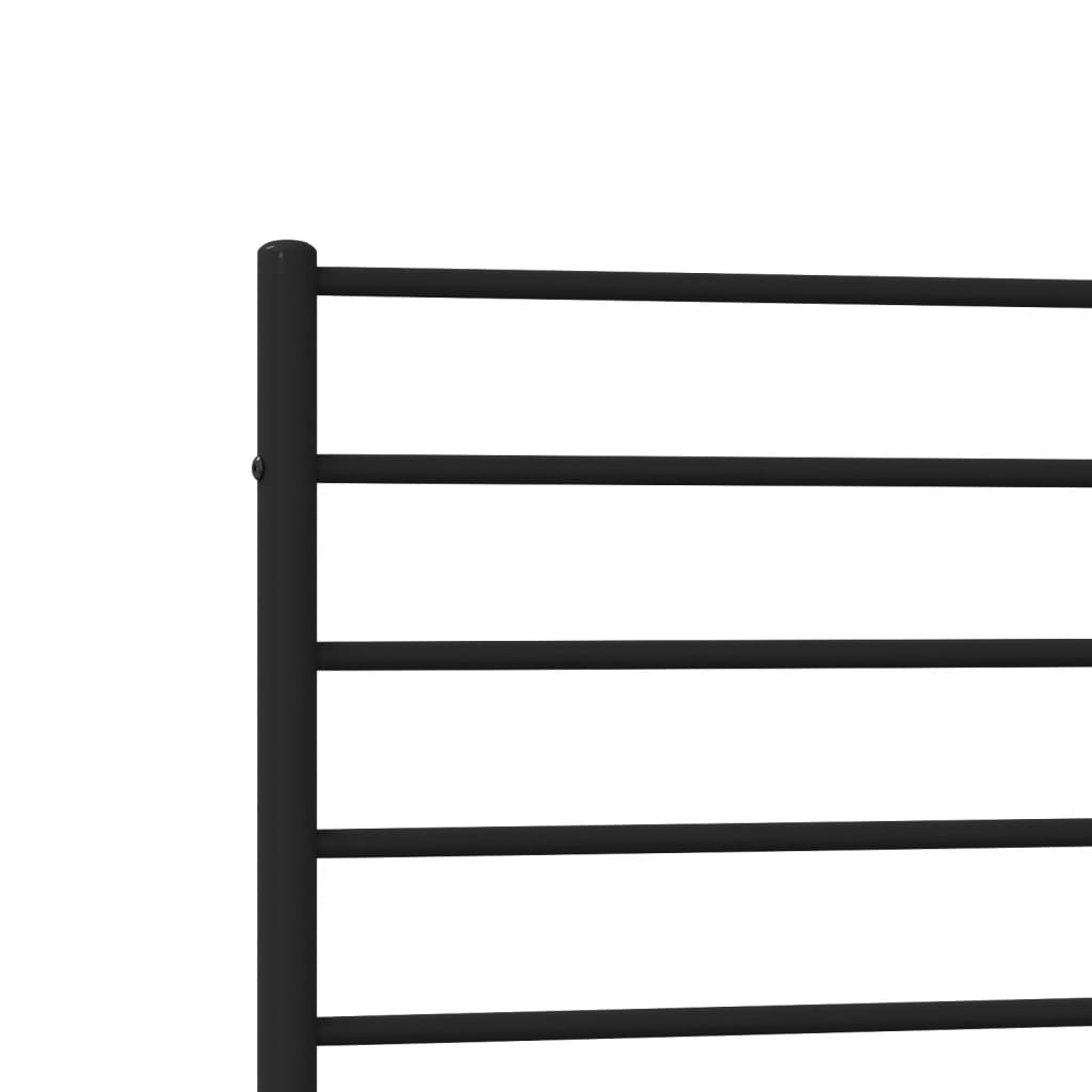 Metal Bed Frame without Mattress with Headboard Black 80x200cm
