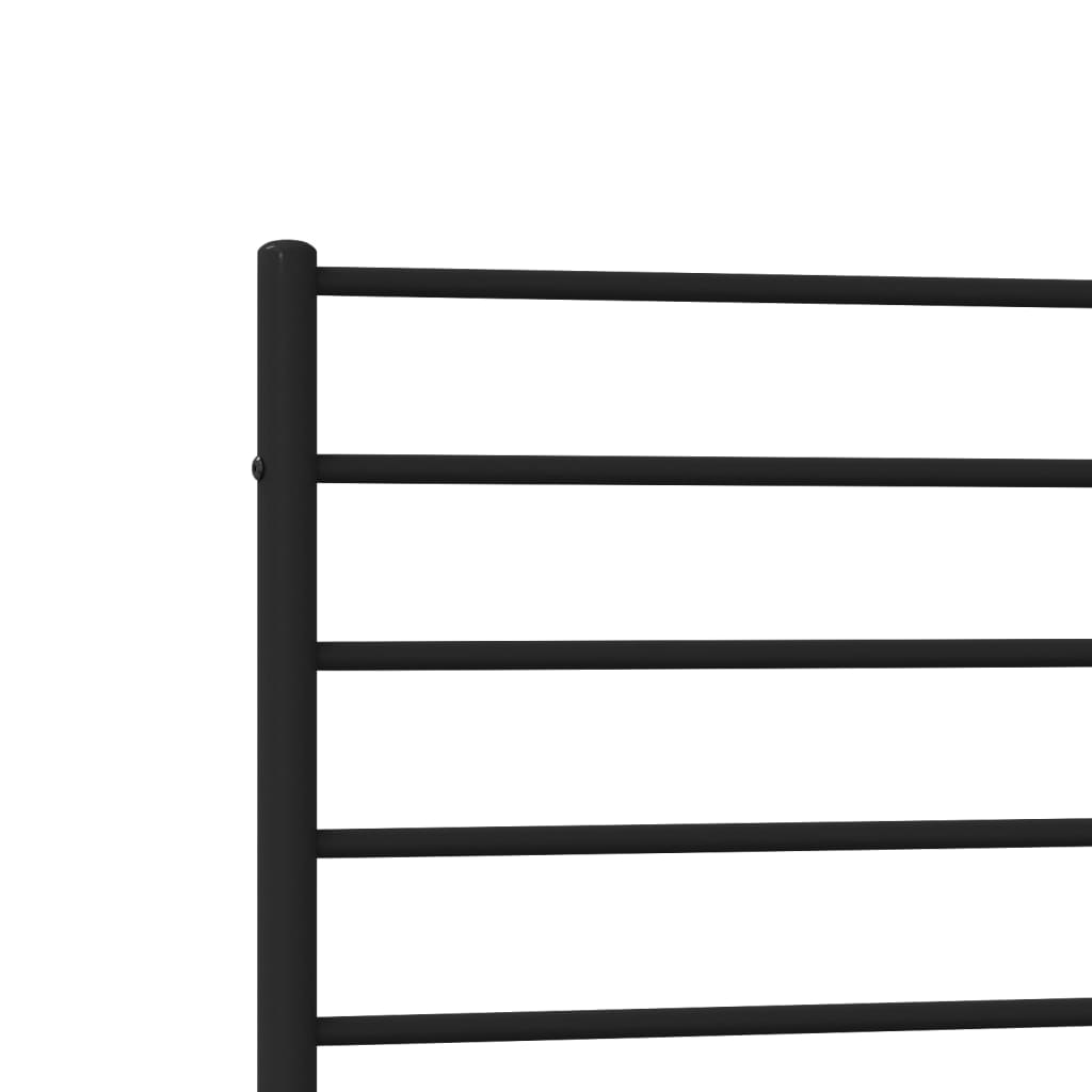 Metal Bed Frame without Mattress with Headboard Black 90x190cm