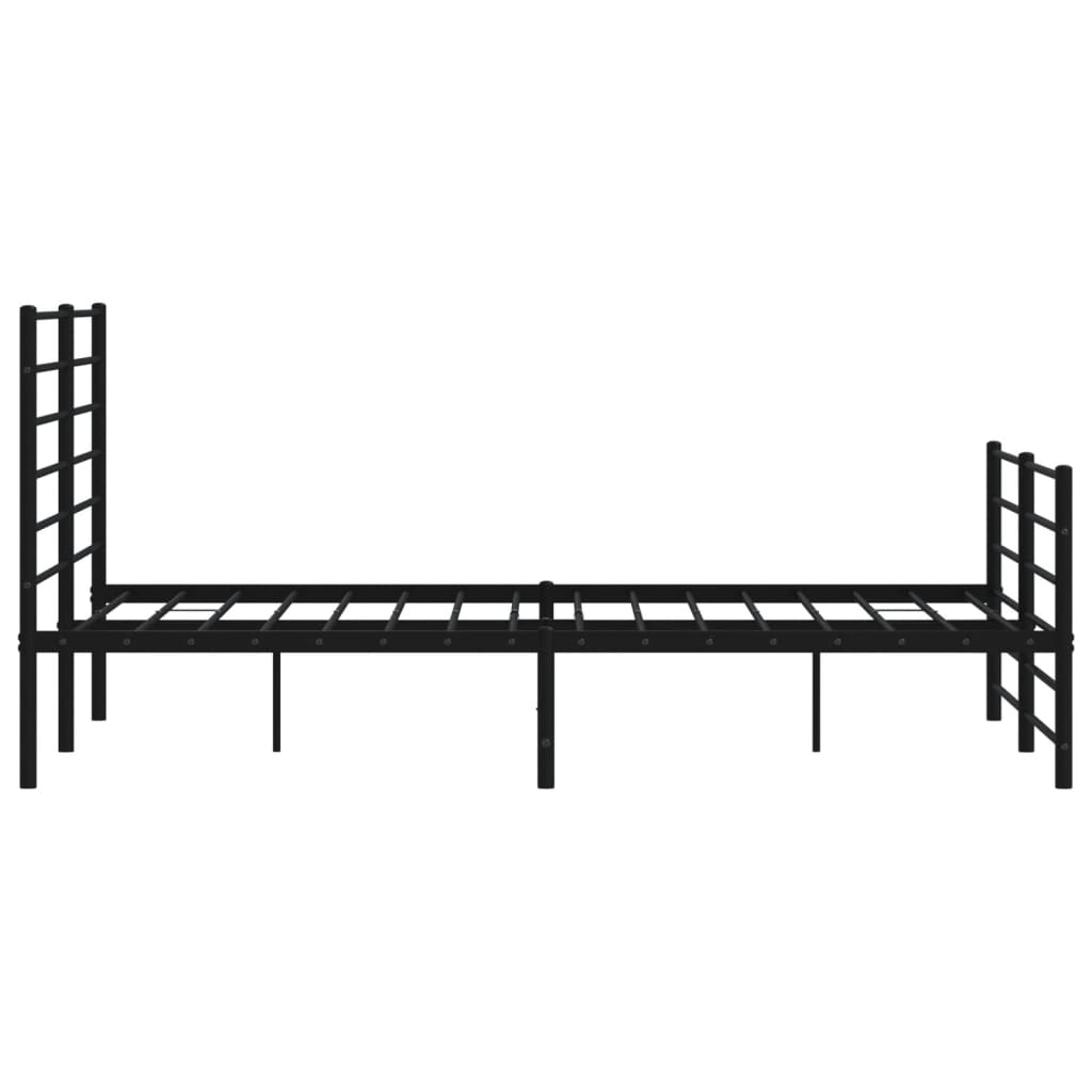 Metal Bed Frame without Mattress with Footboard Black 120x200cm