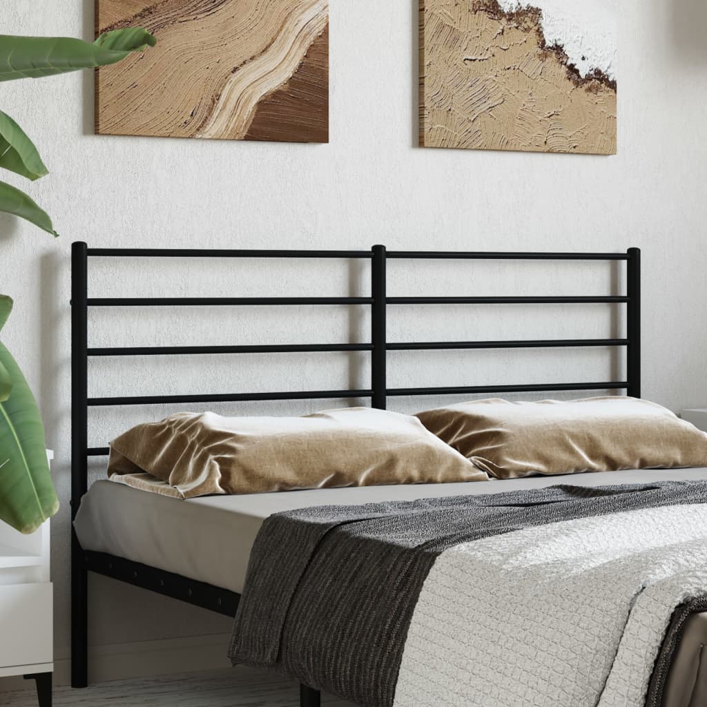 Metal Headboard Black 150 cm