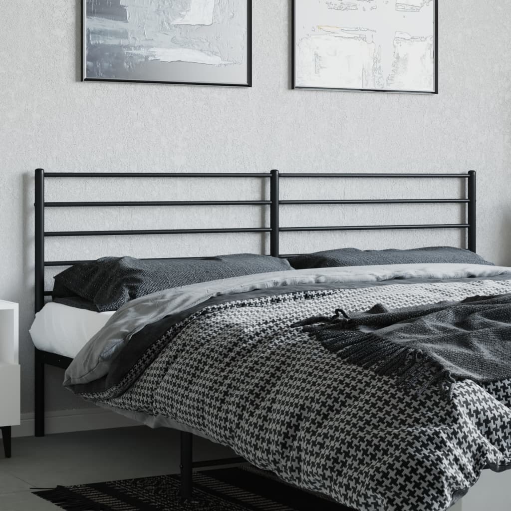 Metal Headboard Black 180 cm