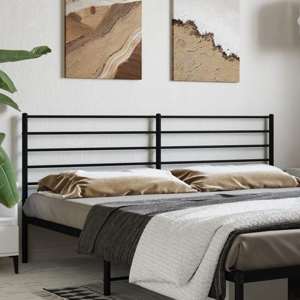 Metal Headboard Black 180 cm