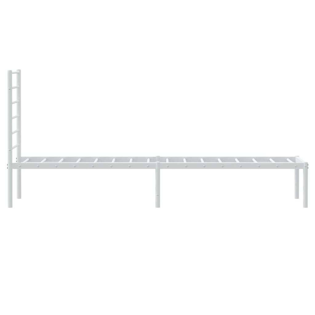 Metal Bed Frame without Mattress with Headboard White 100x200cm
