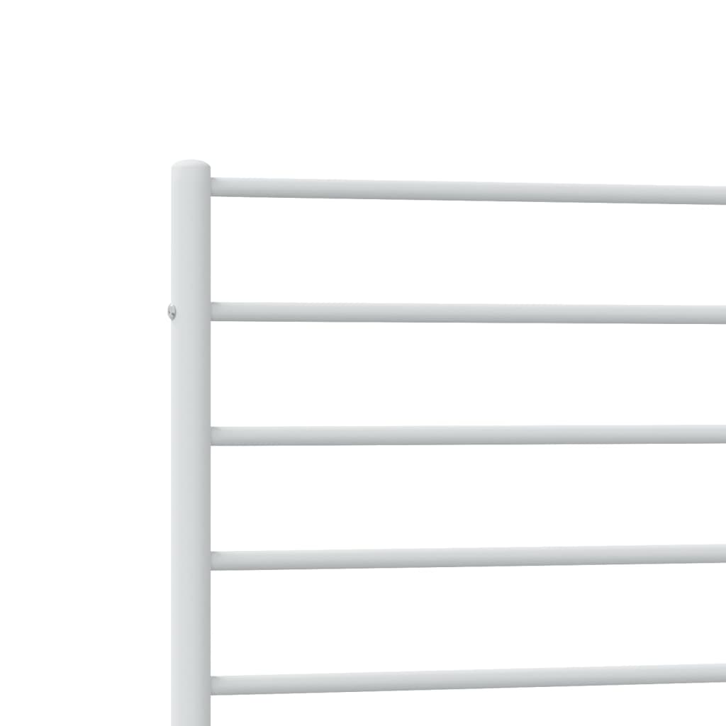 Metal Bed Frame without Mattress with Headboard White 100x200cm