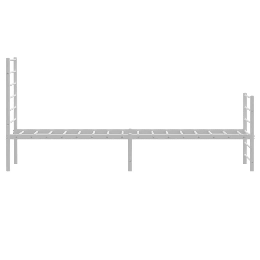 Metal Bed Frame without Mattress with Footboard White 90x200cm
