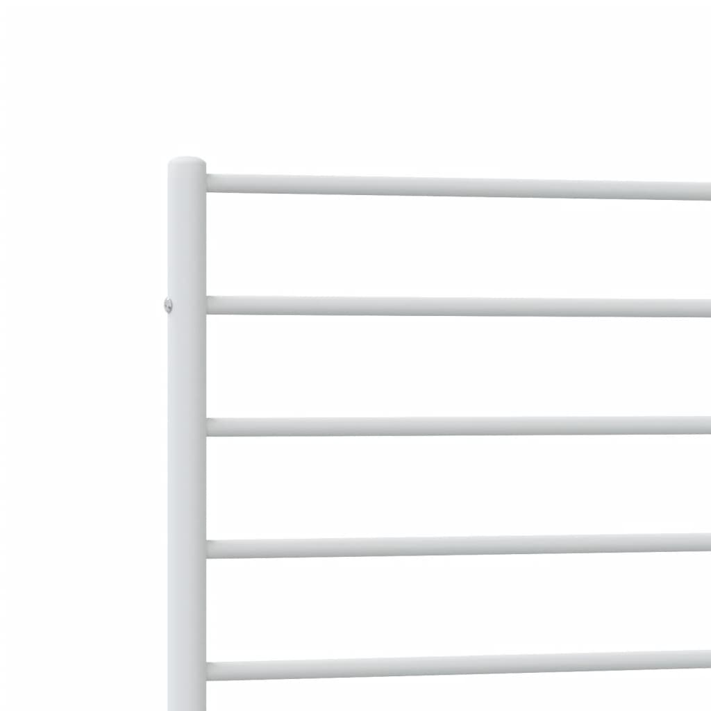 Metal Bed Frame without Mattress with Footboard White 100x190cm