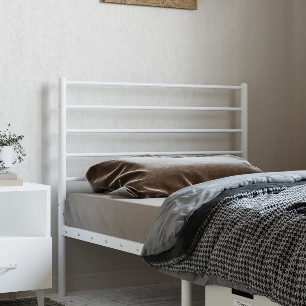 Metal Headboard White 80 cm