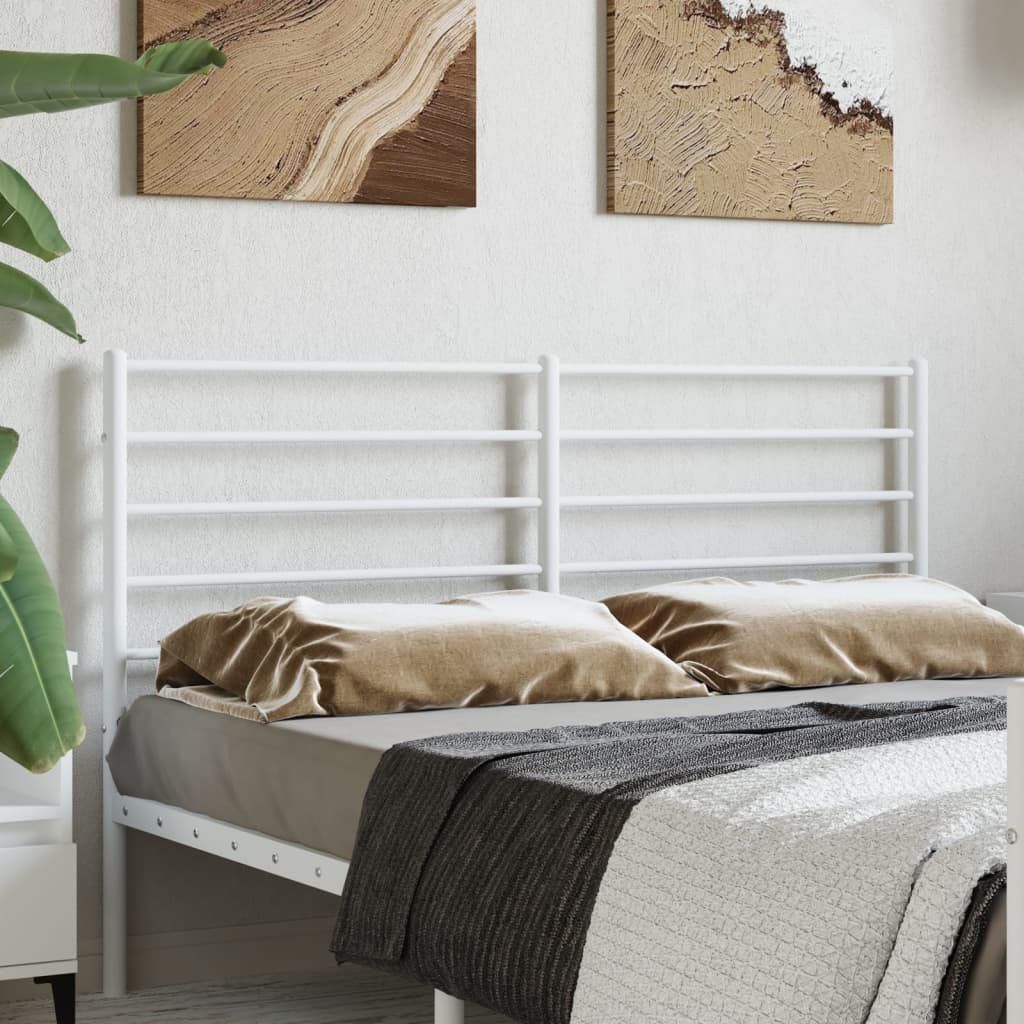Metal Headboard White 150 cm
