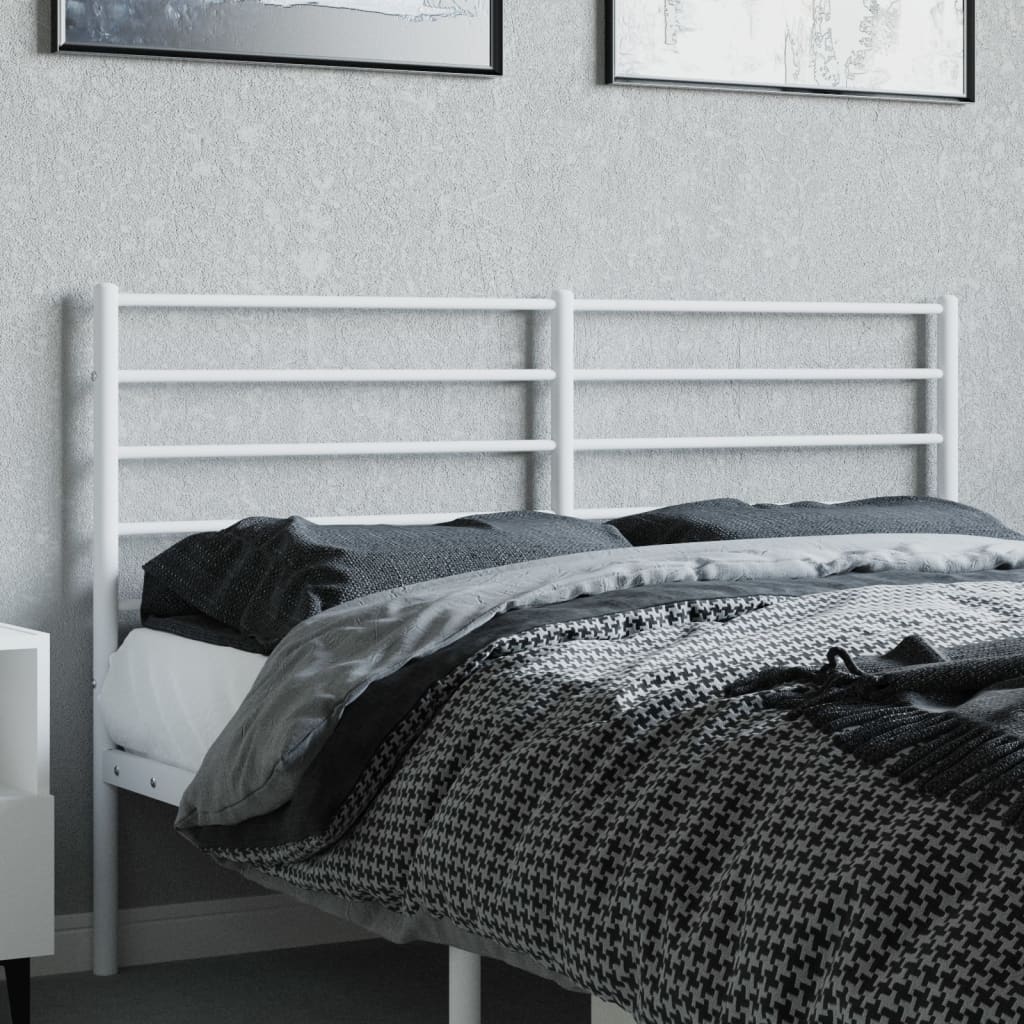 Metal Headboard White 160 cm