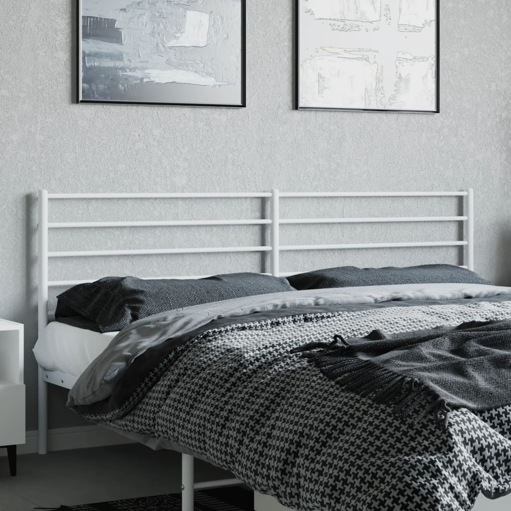 Metal Headboard White 200 cm