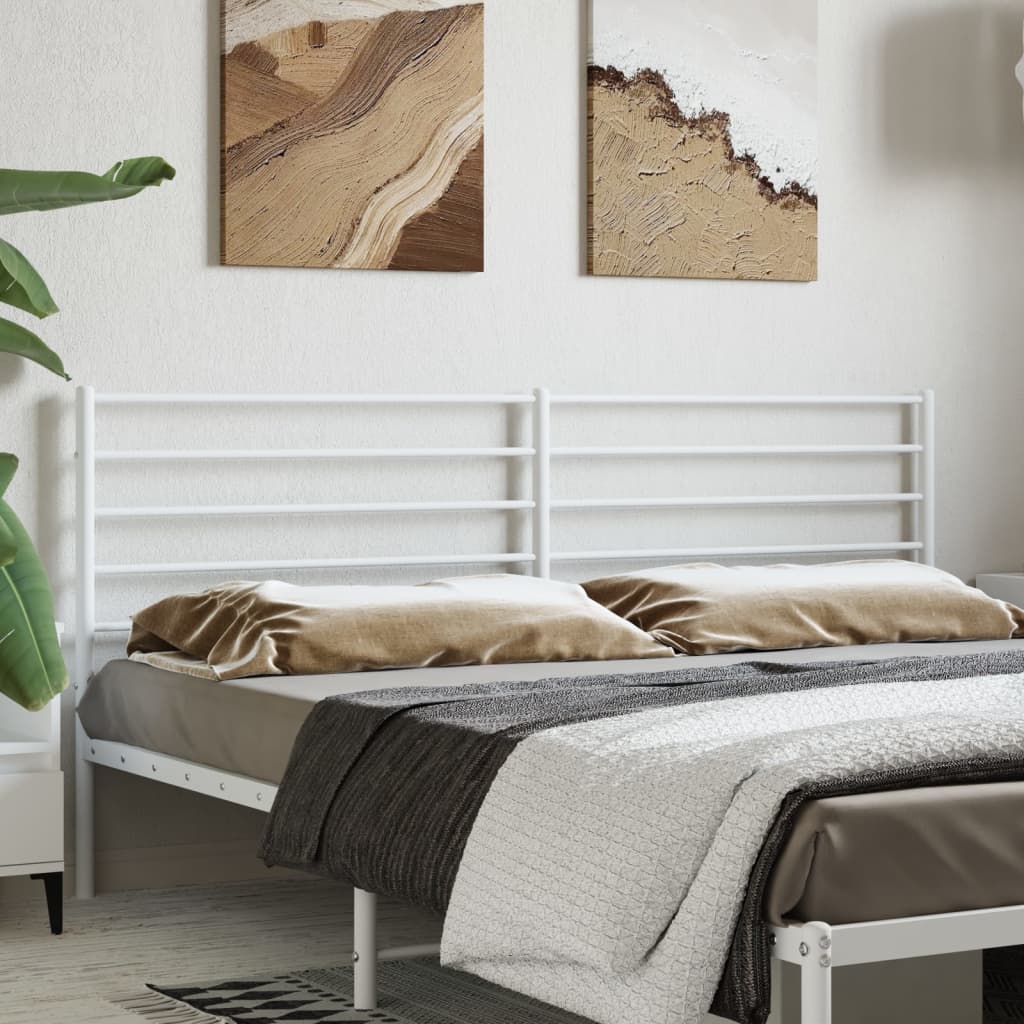 Metal Headboard White 200 cm
