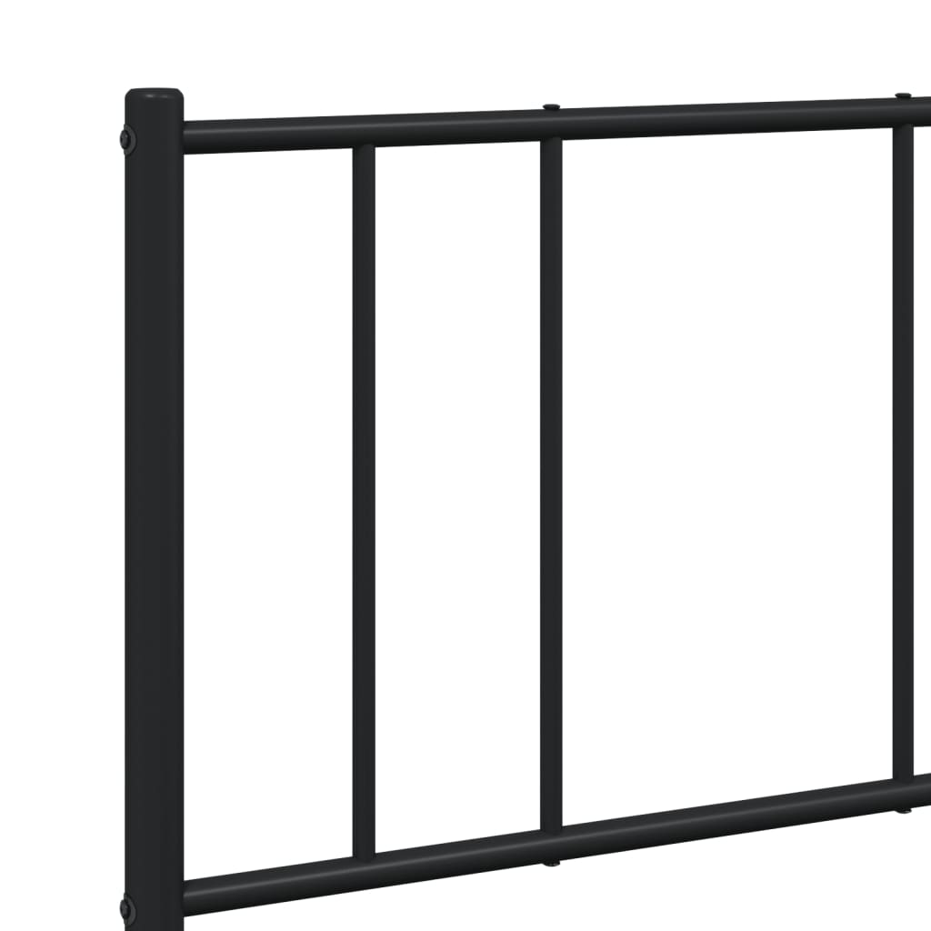 Metal Bed Frame without Mattress with Footboard Black 140x190cm
