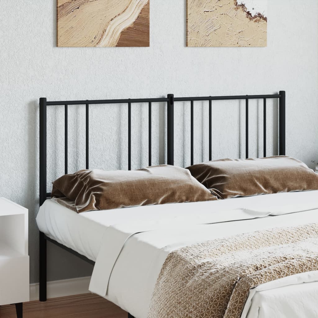Metal Headboard Black 150 cm