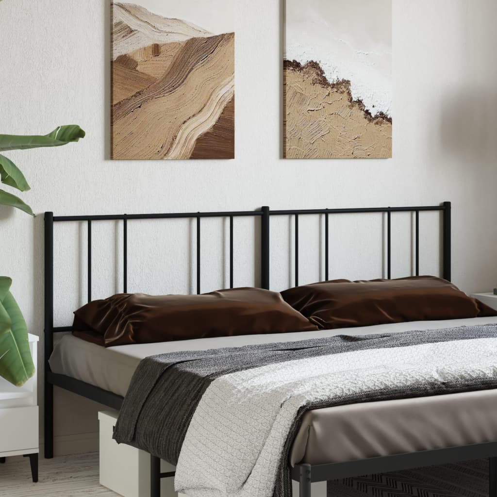 Metal Headboard Black 193 cm