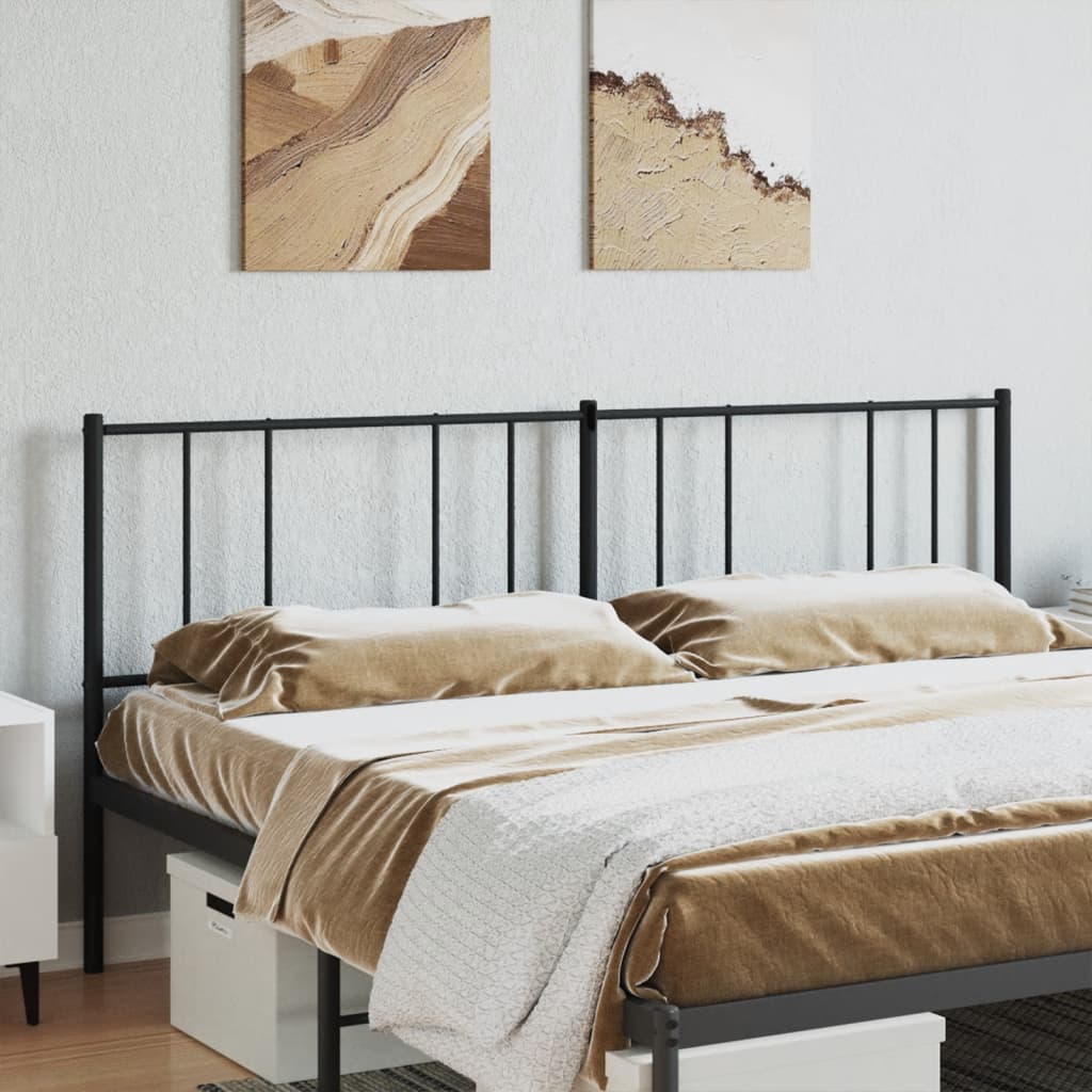 Metal Headboard Black 200 cm