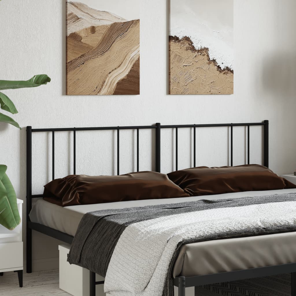 Metal Headboard Black 200 cm