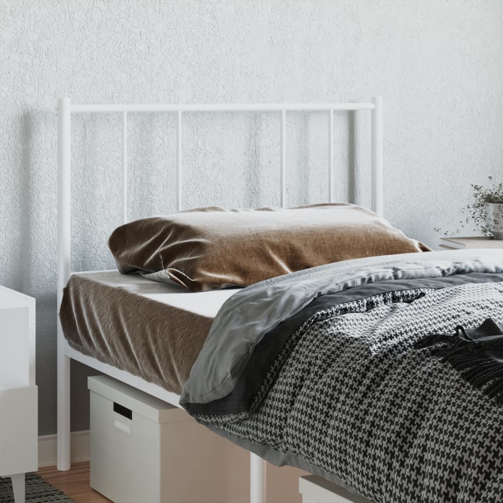 Metal Headboard White 100 cm