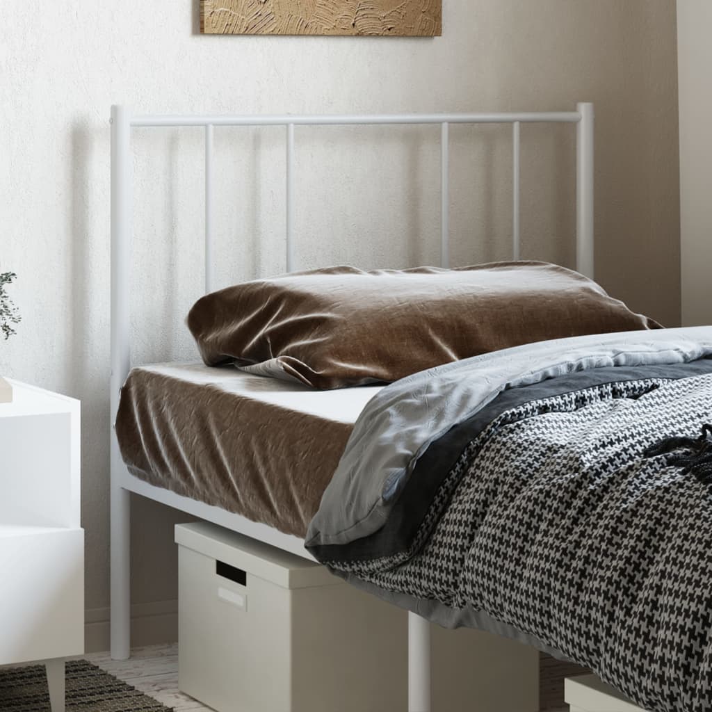 Metal Headboard White 100 cm