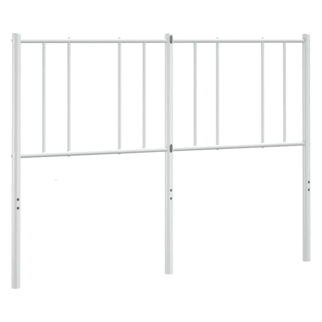 Metal Headboard White 135 cm