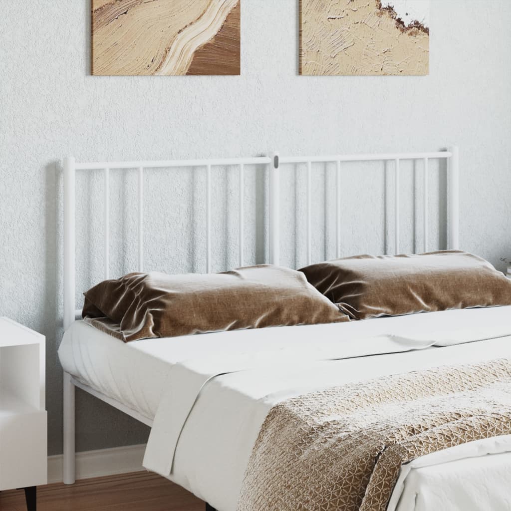 Metal Headboard White 135 cm