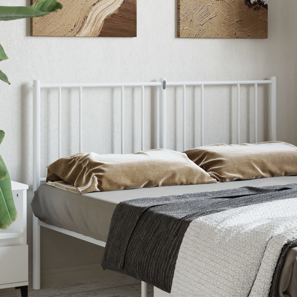 Metal Headboard White 135 cm