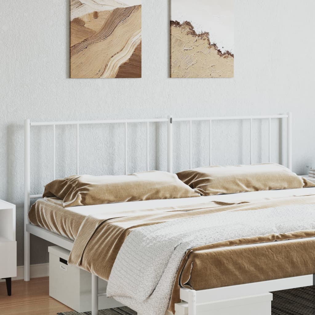 Metal Headboard White 200 cm