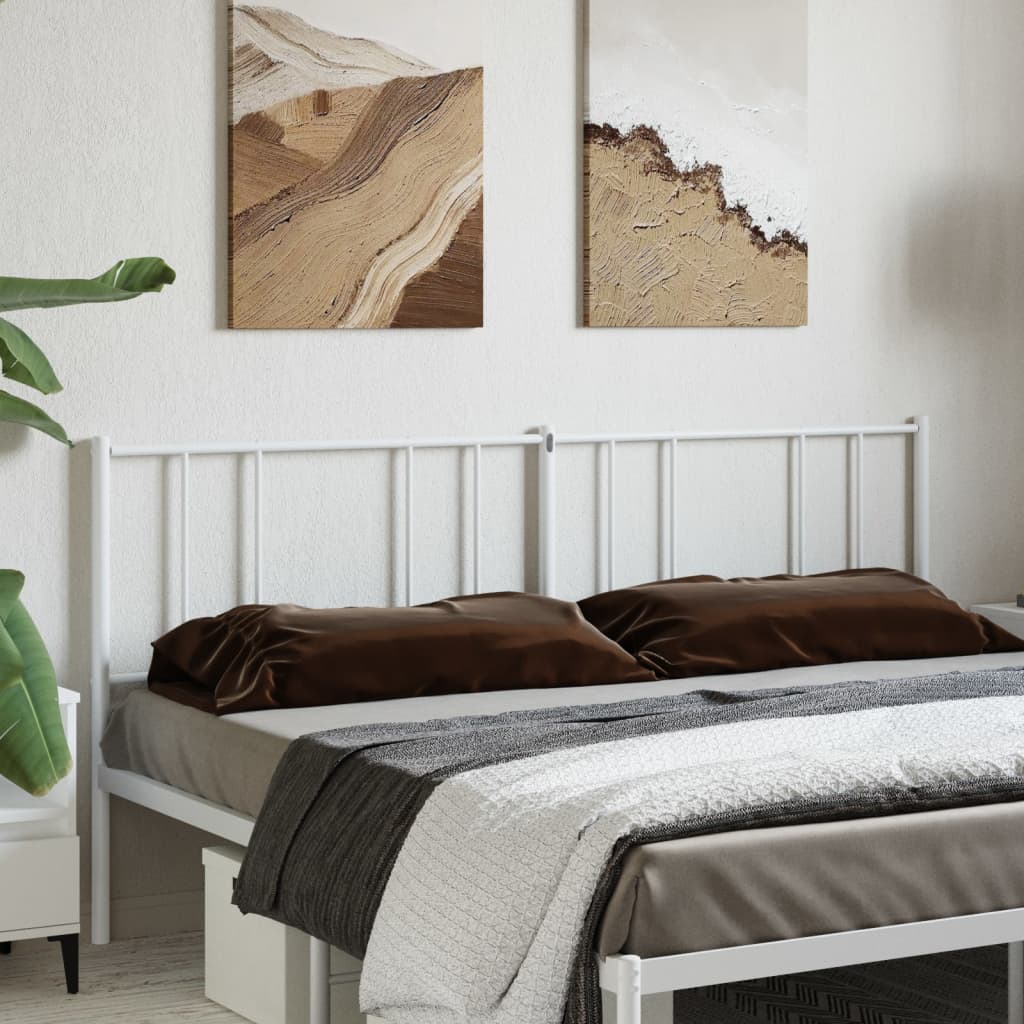Metal Headboard White 200 cm