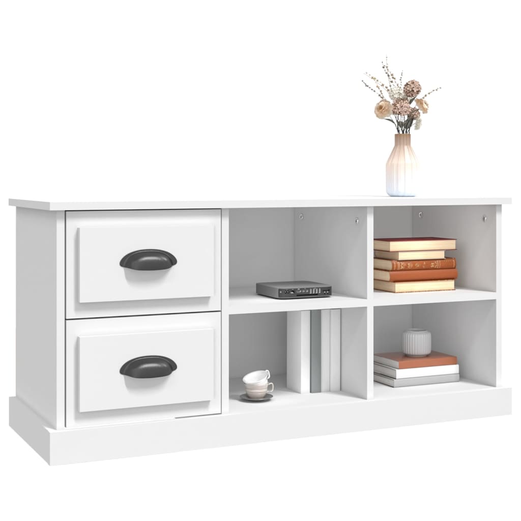 Modern Wooden TV Tele Stand Unit Cabinet With 2 Drawers & 4 Storage Compartments