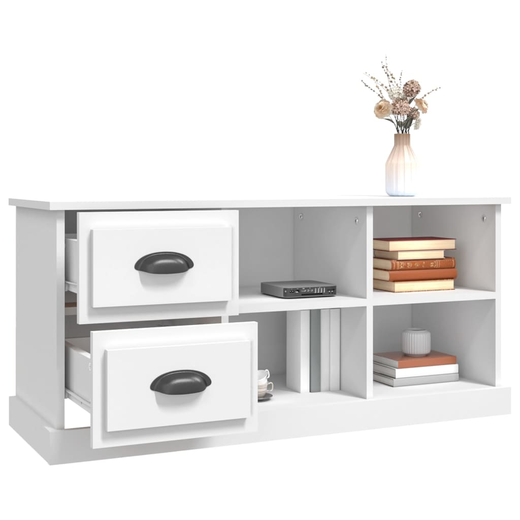 Modern Wooden TV Tele Stand Unit Cabinet With 2 Drawers & 4 Storage Compartments