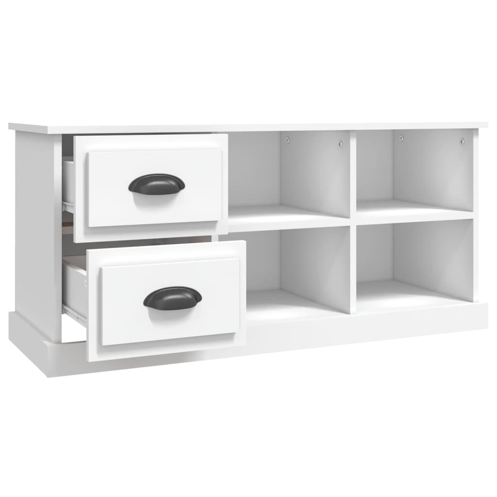 Modern Wooden TV Tele Stand Unit Cabinet With 2 Drawers & 4 Storage Compartments