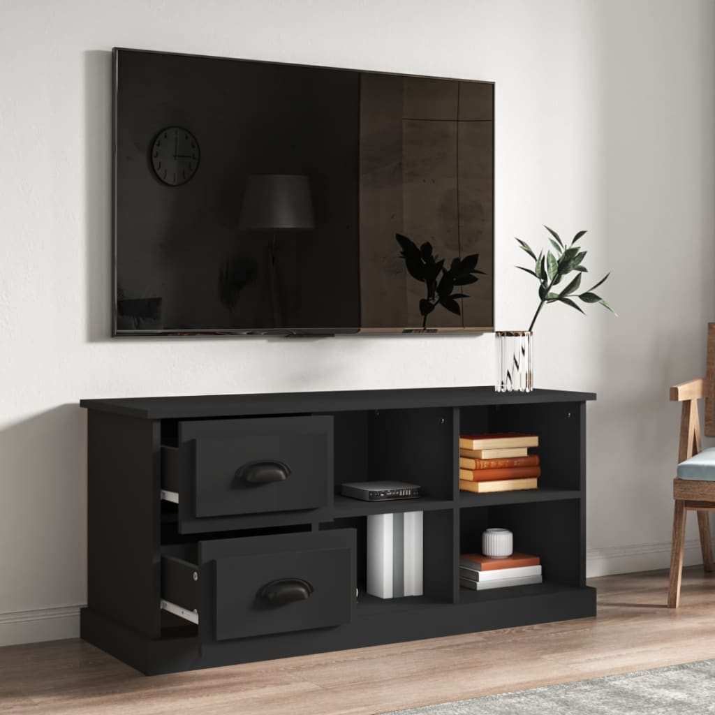 Modern Wooden TV Tele Stand Unit Cabinet With 2 Drawers & 4 Storage Compartments