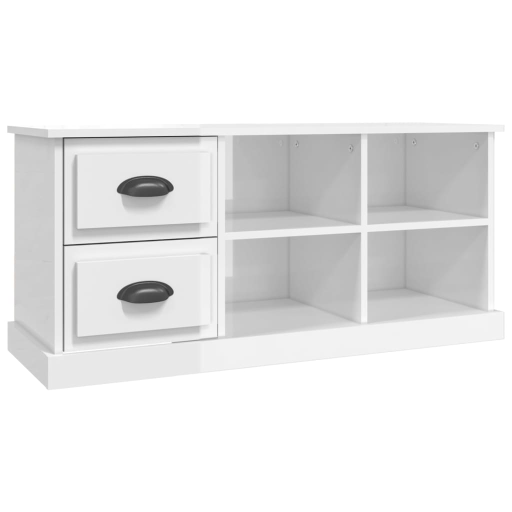 Modern Wooden TV Tele Stand Unit Cabinet With 2 Drawers & 4 Storage Compartments