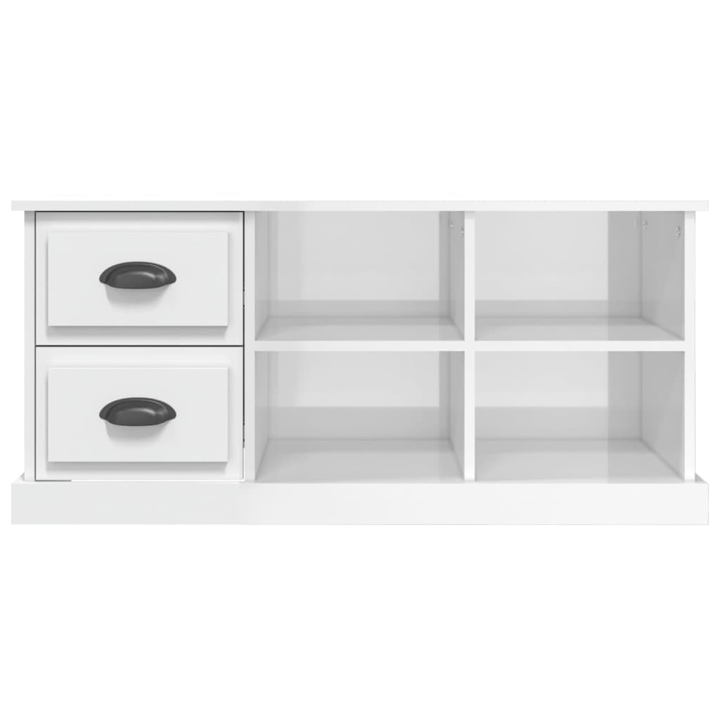 Modern Wooden TV Tele Stand Unit Cabinet With 2 Drawers & 4 Storage Compartments
