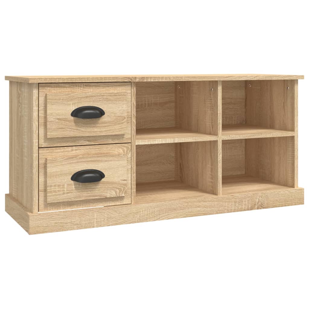 Modern Wooden TV Tele Stand Unit Cabinet With 2 Drawers & 4 Storage Compartments