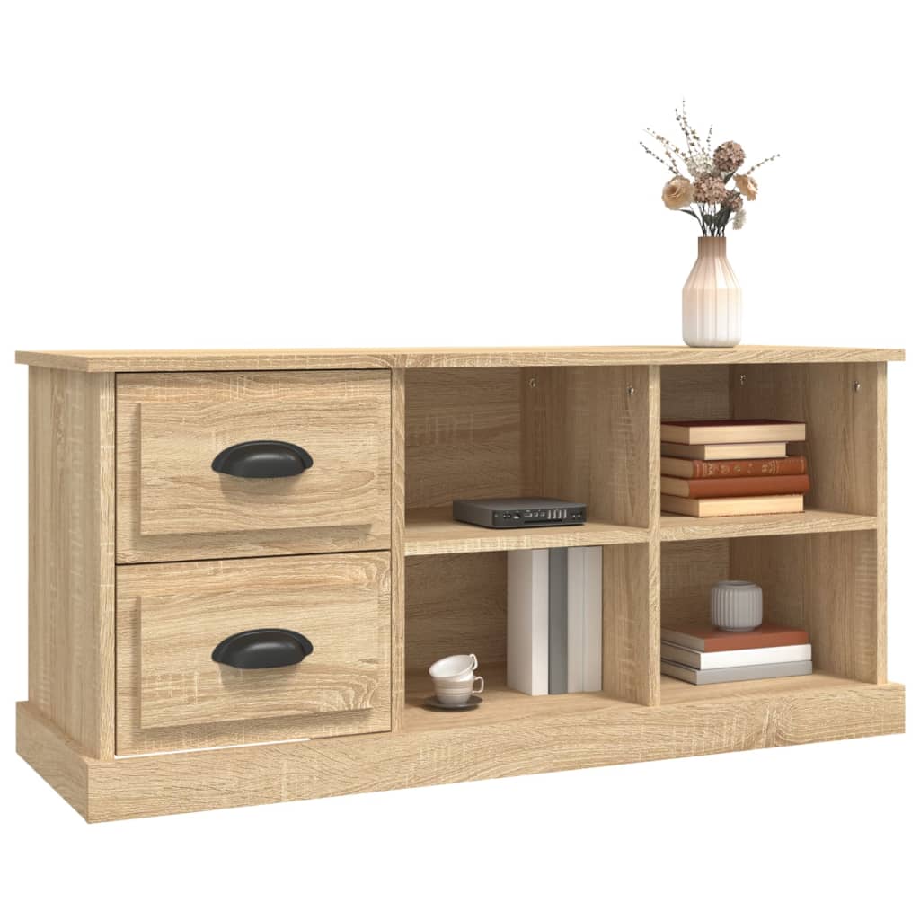 Modern Wooden TV Tele Stand Unit Cabinet With 2 Drawers & 4 Storage Compartments