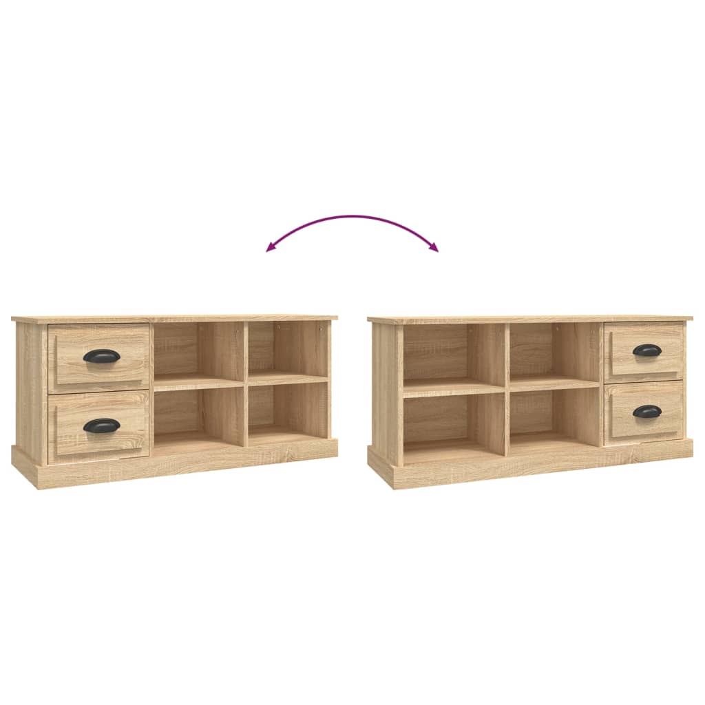Modern Wooden TV Tele Stand Unit Cabinet With 2 Drawers & 4 Storage Compartments
