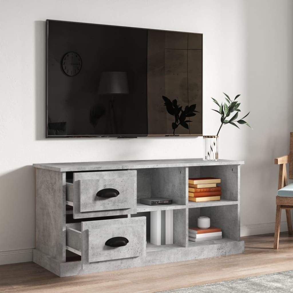 Modern Wooden TV Tele Stand Unit Cabinet With 2 Drawers & 4 Storage Compartments