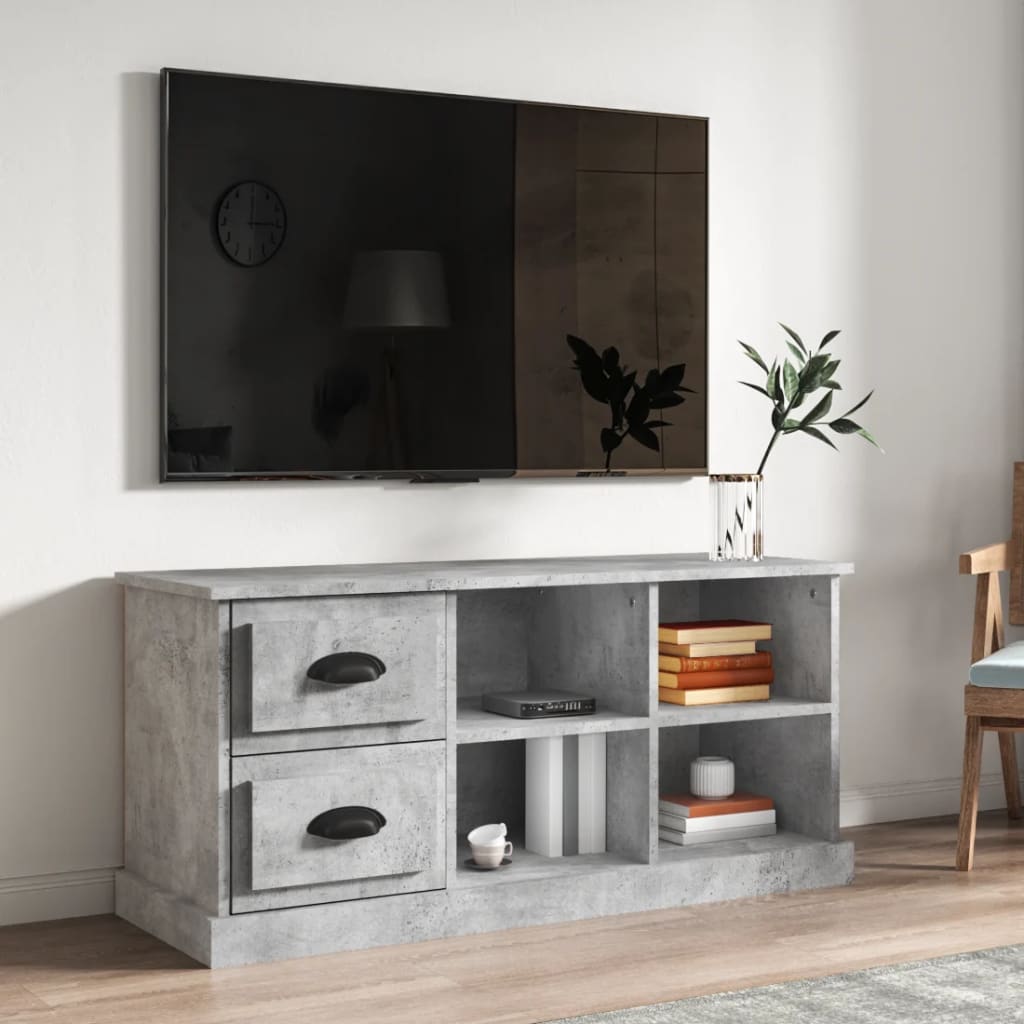 Modern Wooden TV Tele Stand Unit Cabinet With 2 Drawers & 4 Storage Compartments