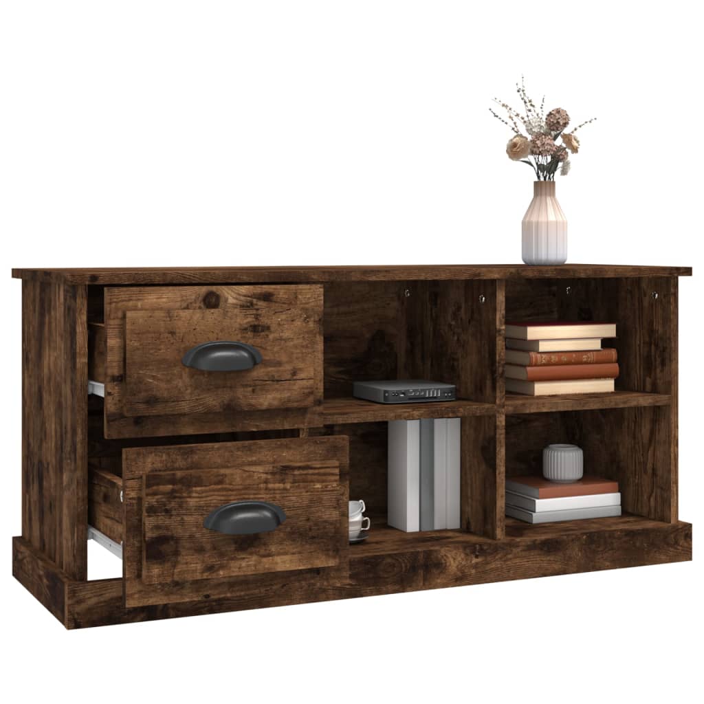 Modern Wooden TV Tele Stand Unit Cabinet With 2 Drawers & 4 Storage Compartments