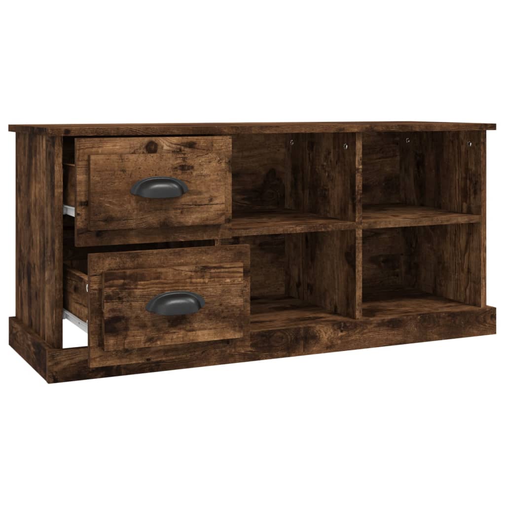 Modern Wooden TV Tele Stand Unit Cabinet With 2 Drawers & 4 Storage Compartments