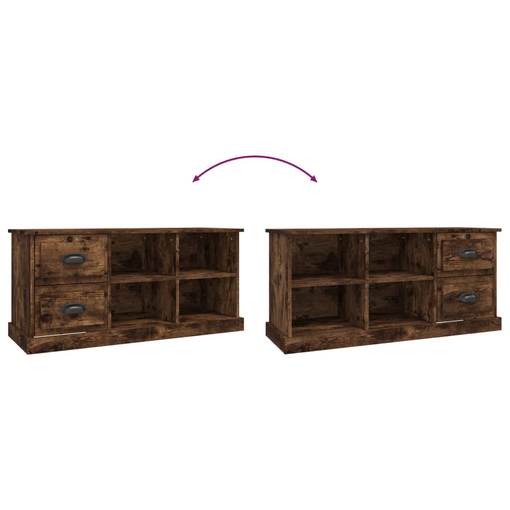 Modern Wooden TV Tele Stand Unit Cabinet With 2 Drawers & 4 Storage Compartments