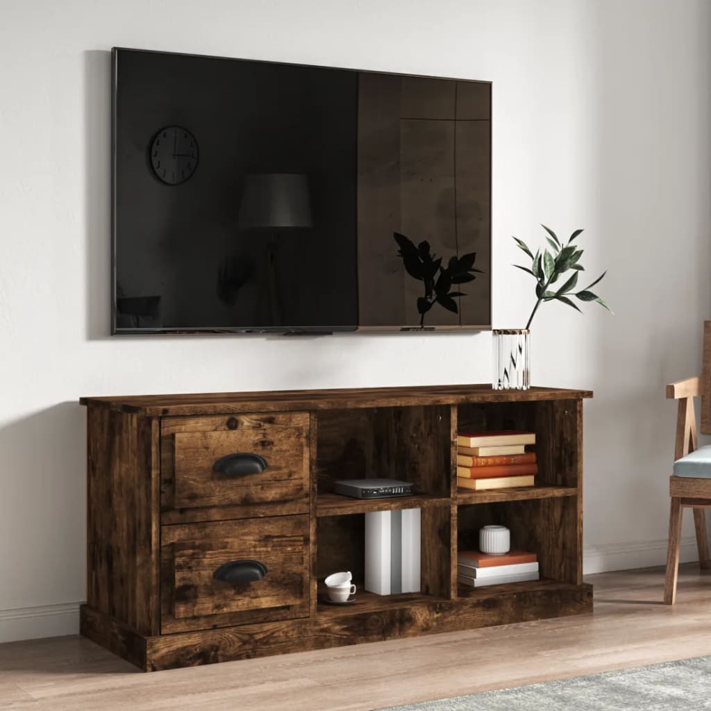 Modern Wooden TV Tele Stand Unit Cabinet With 2 Drawers & 4 Storage Compartments